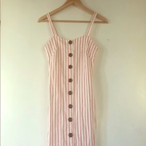 White dress with red strips